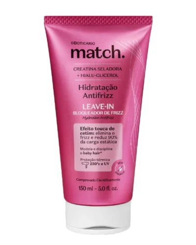 Match Hydrating Anti-Frizz Leave-In - O Boticario - 15Oml